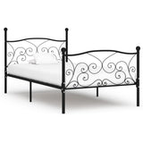vidaXL Bed Frame with Slatted Base Metal White 90x200 cm