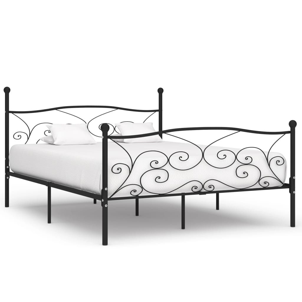 vidaXL Bed Frame with Slatted Base Metal White 90x200 cm