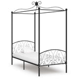 vidaXL Canopy Bed Frame Metal White 90x200 cm