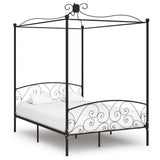 vidaXL Canopy Bed Frame Metal White 90x200 cm