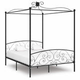 vidaXL Canopy Bed Frame Metal White 90x200 cm