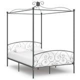 vidaXL Canopy Bed Frame Metal White 90x200 cm