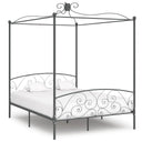 vidaXL Canopy Bed Frame Metal White 90x200 cm