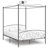 vidaXL Canopy Bed Frame Metal White 90x200 cm