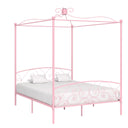 vidaXL Canopy Bed Frame Metal White 90x200 cm