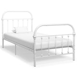 vidaXL Metal Bed Frame White 90x200 cm