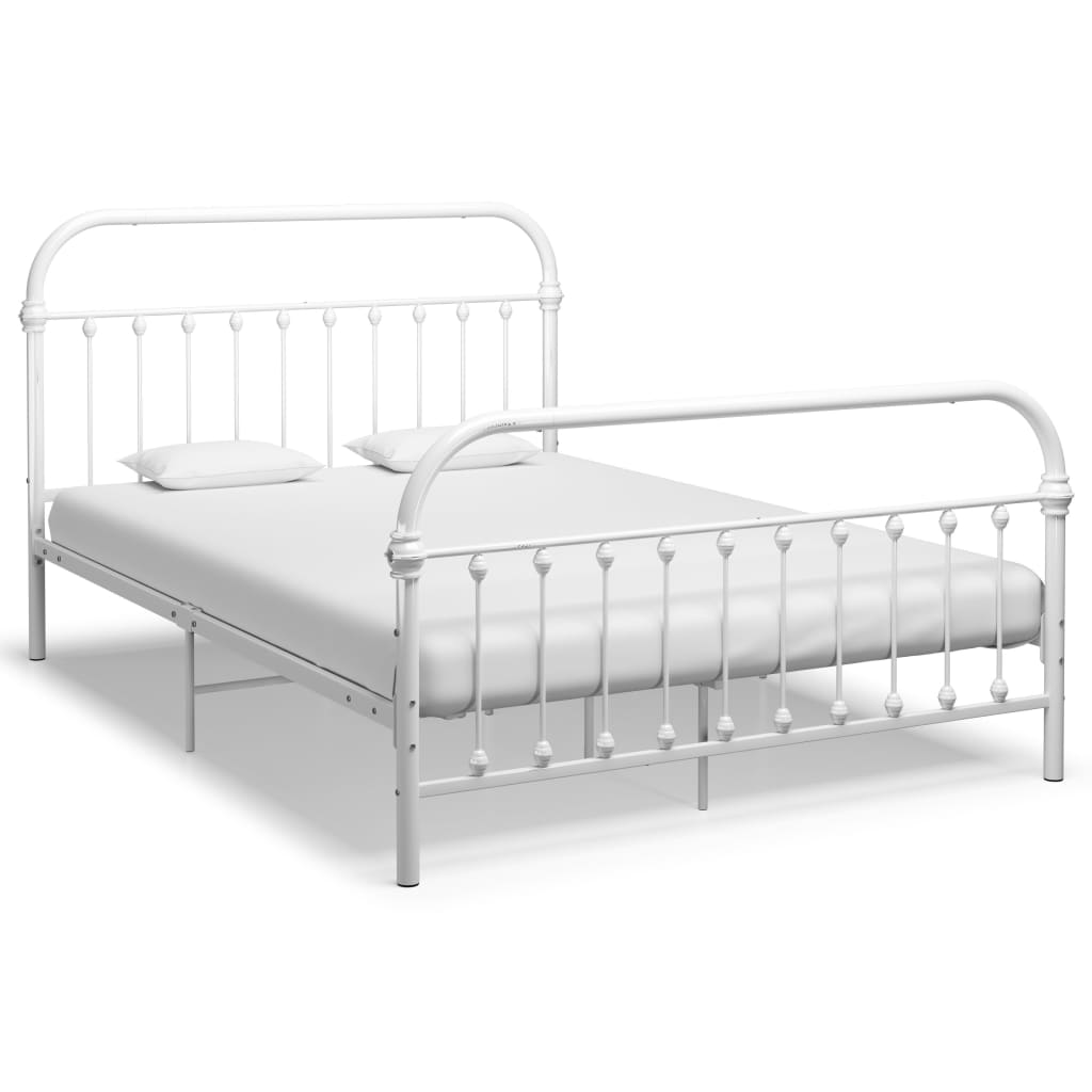 vidaXL Metal Bed Frame White 90x200 cm