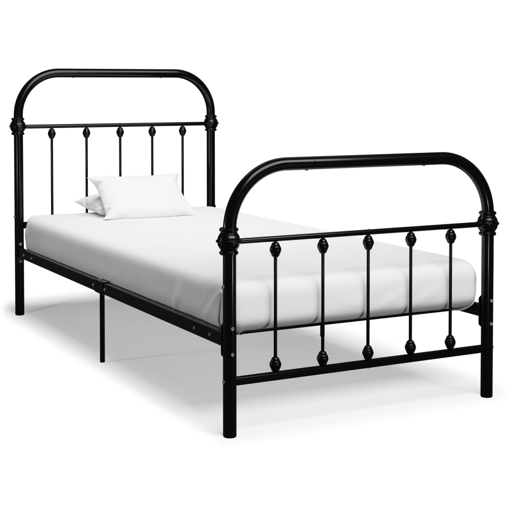 vidaXL Metal Bed Frame White 90x200 cm