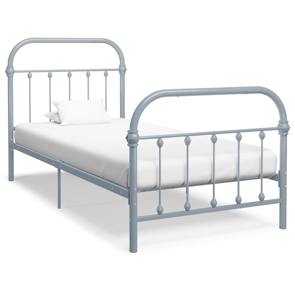 vidaXL Metal Bed Frame White 90x200 cm