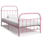 vidaXL Metal Bed Frame White 90x200 cm