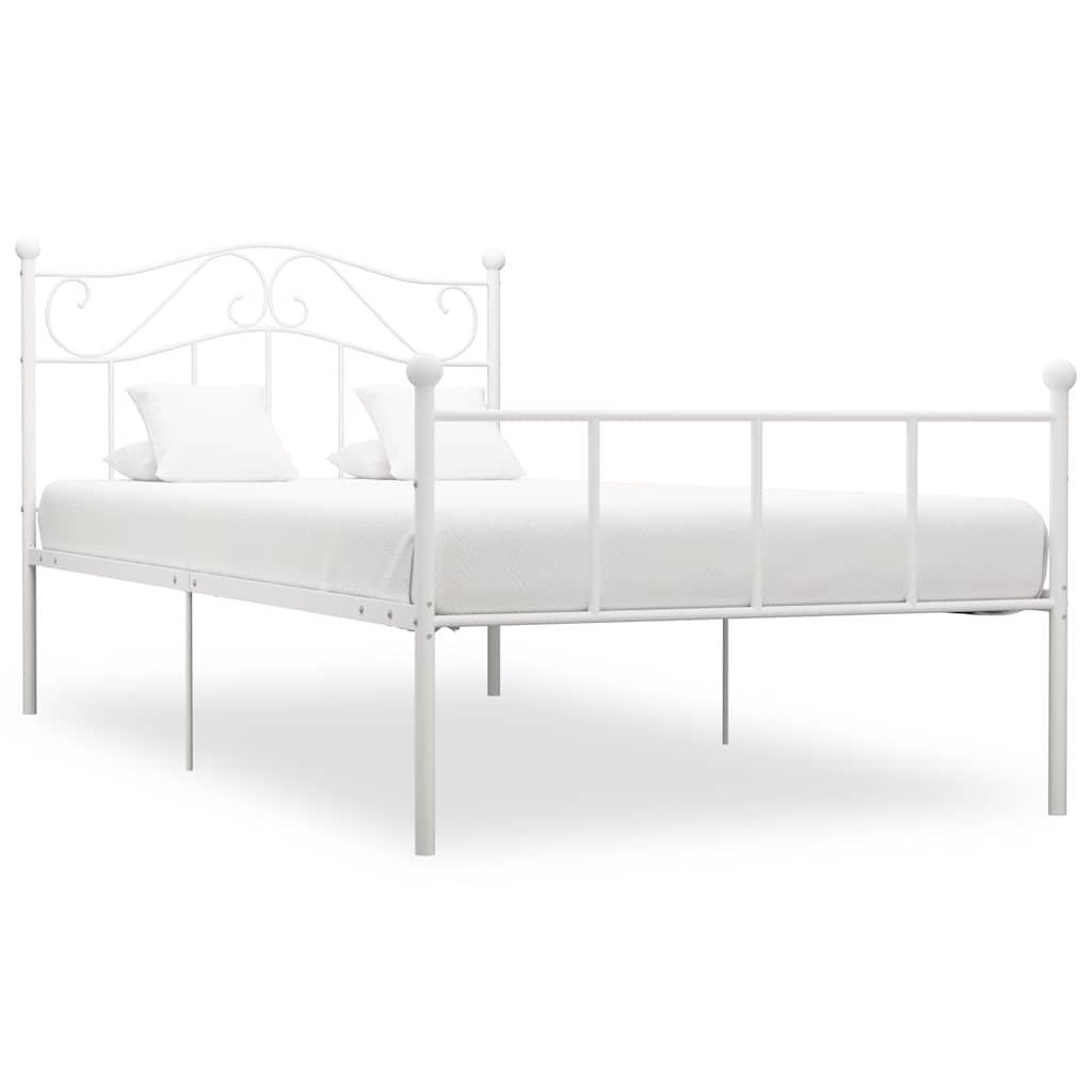 vidaXL Metal Bed Frame White 90x200 cm