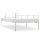 vidaXL Metal Bed Frame White 90x200 cm