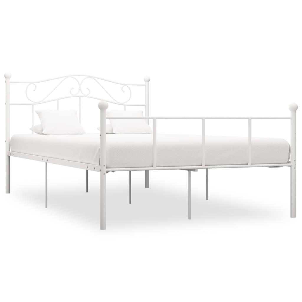 vidaXL Metal Bed Frame White 90x200 cm