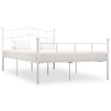 vidaXL Metal Bed Frame White 90x200 cm