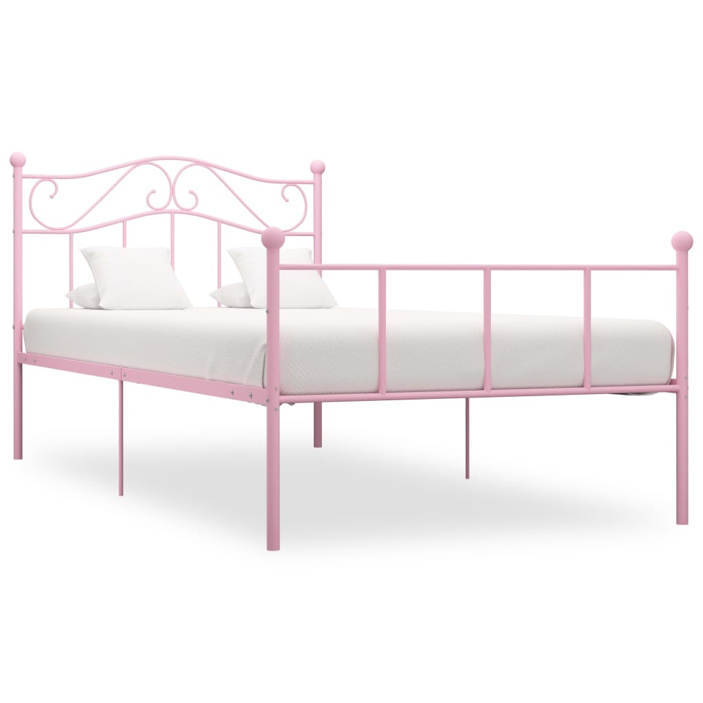 vidaXL Metal Bed Frame White 90x200 cm