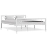 vidaXL Metal Bed Frame White and Black 90x200 cm