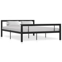 vidaXL Bedframe metaal wit en zwart 90x200 cm
