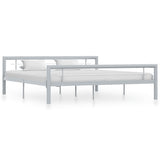 vidaXL Metal Bed Frame White and Black 90x200 cm