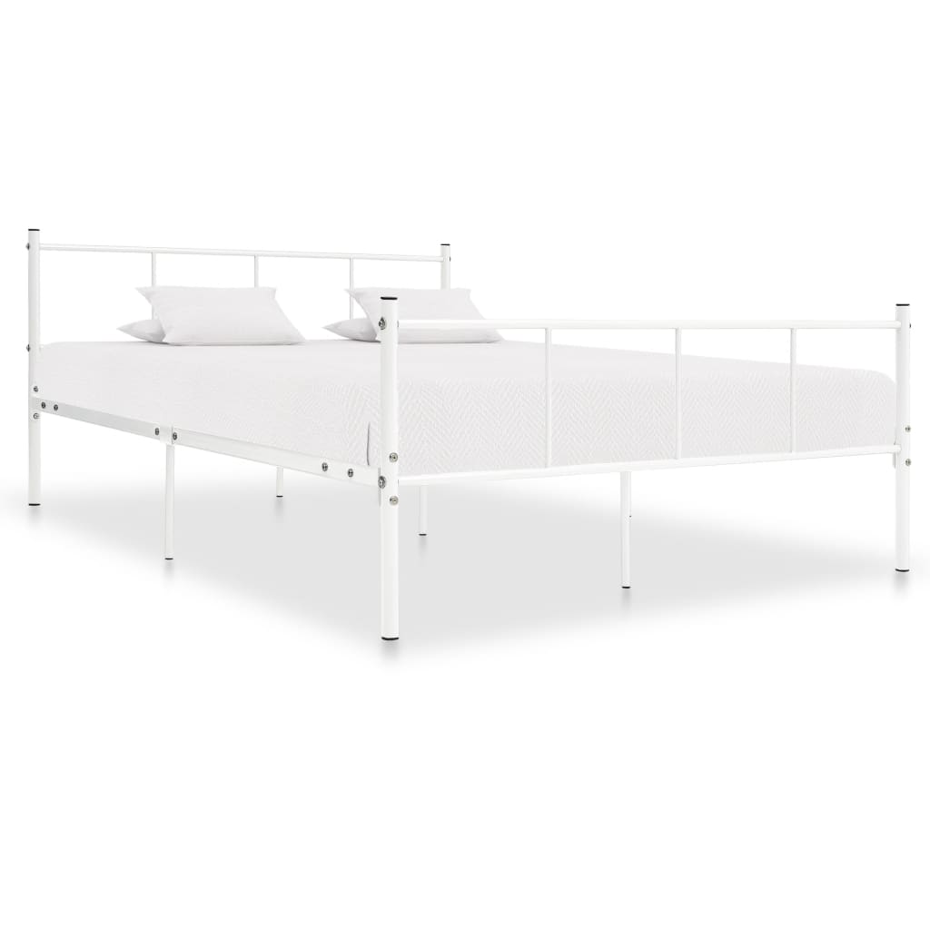 vidaXL Metal Bed Frame White 120x200 cm