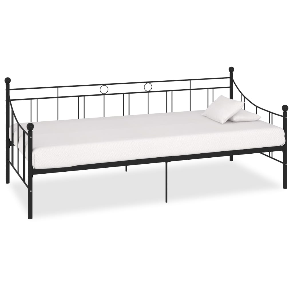 vidaXL Slaapbank metaal zwart 90x200 cm