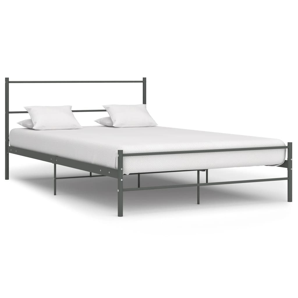 vidaXL Bedframe metaal grijs 180x200 cm