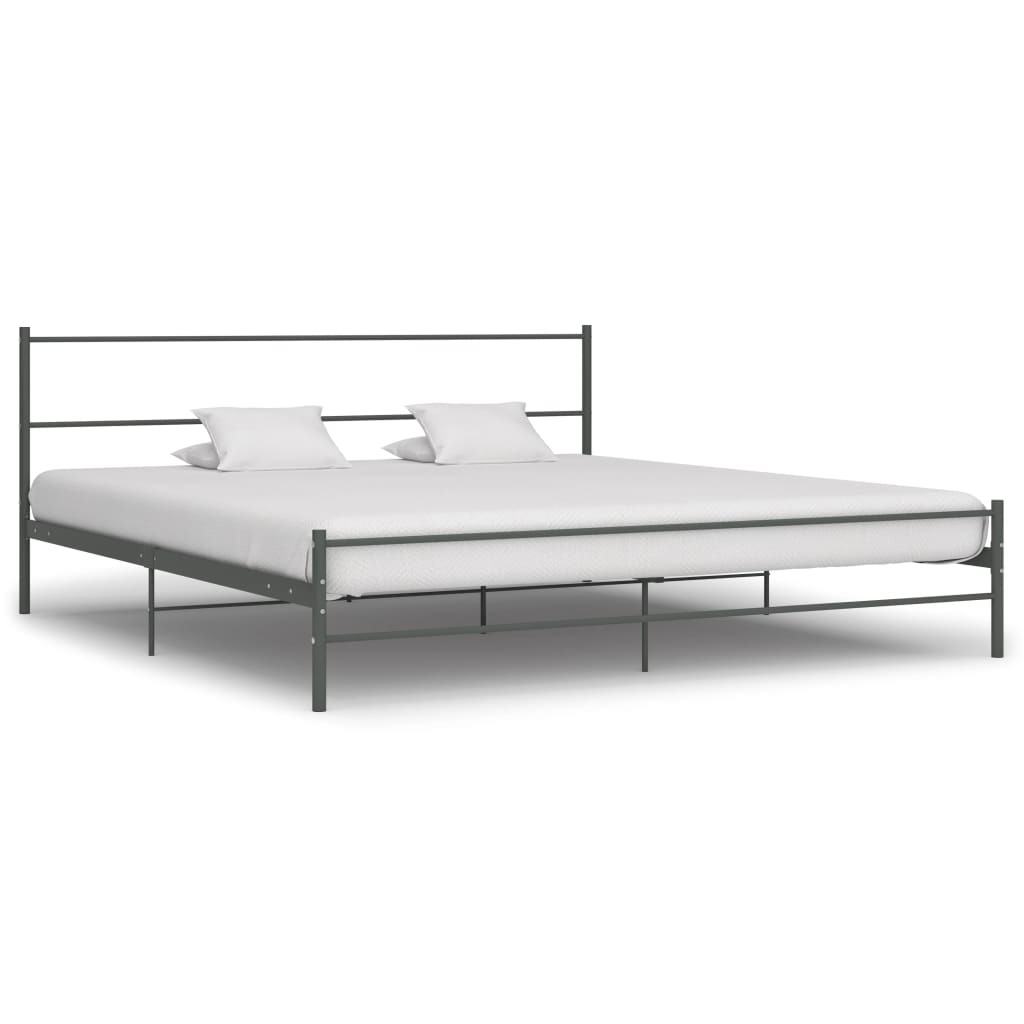 vidaXL Bedframe metaal grijs 180x200 cm