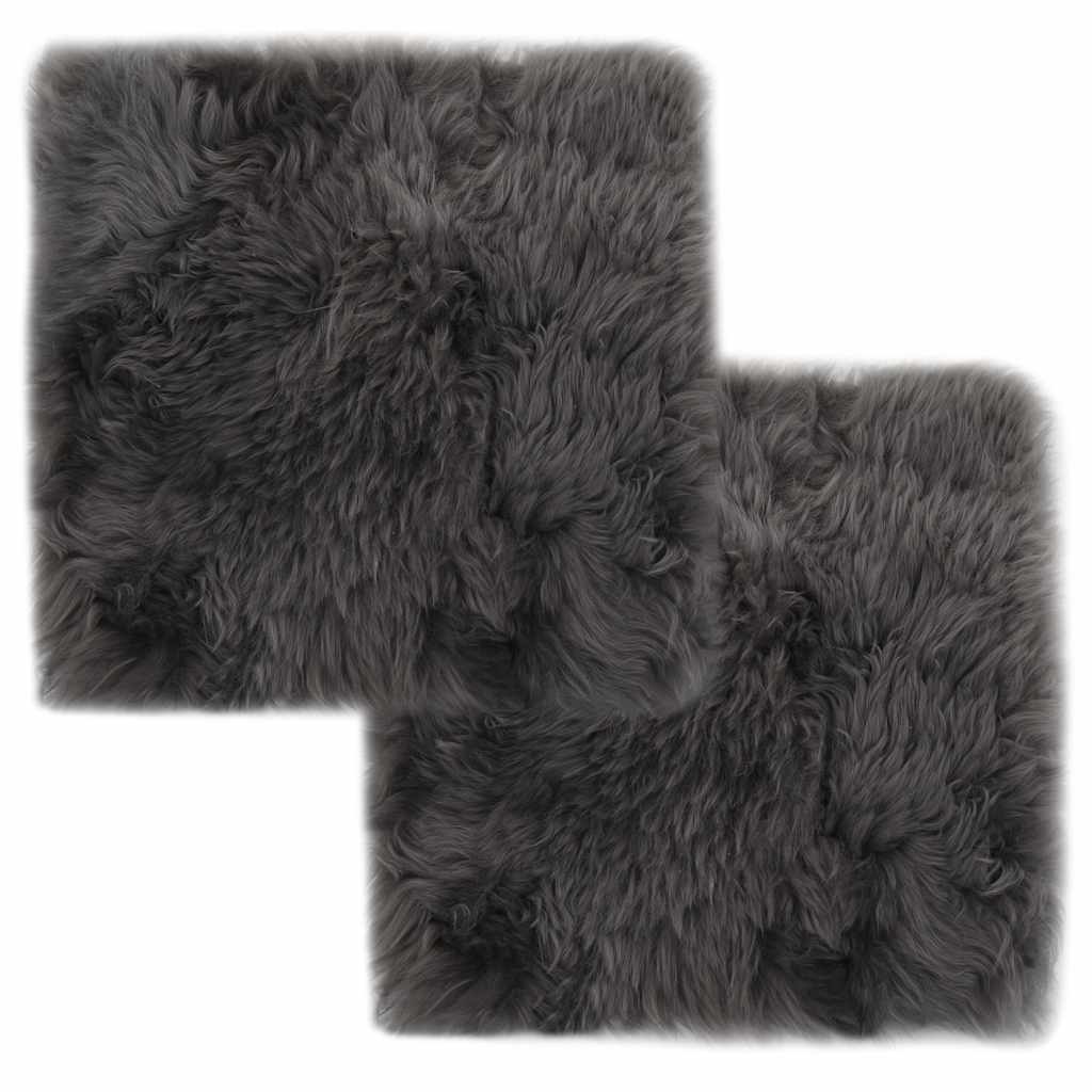 vidaXL Chair Pads 2 pcs 40x40 cm Genuine Sheepskin White