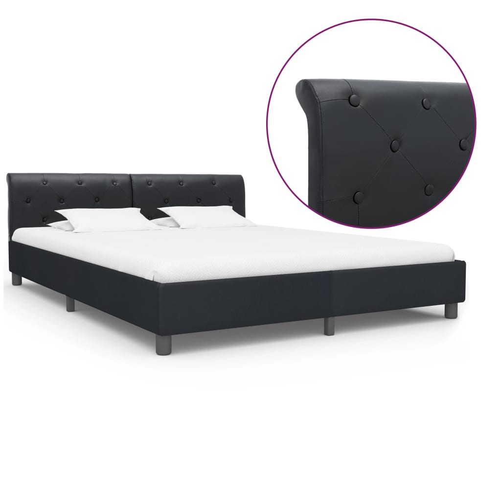 vidaXL Faux Leather Bed Frame White 90x200 cm