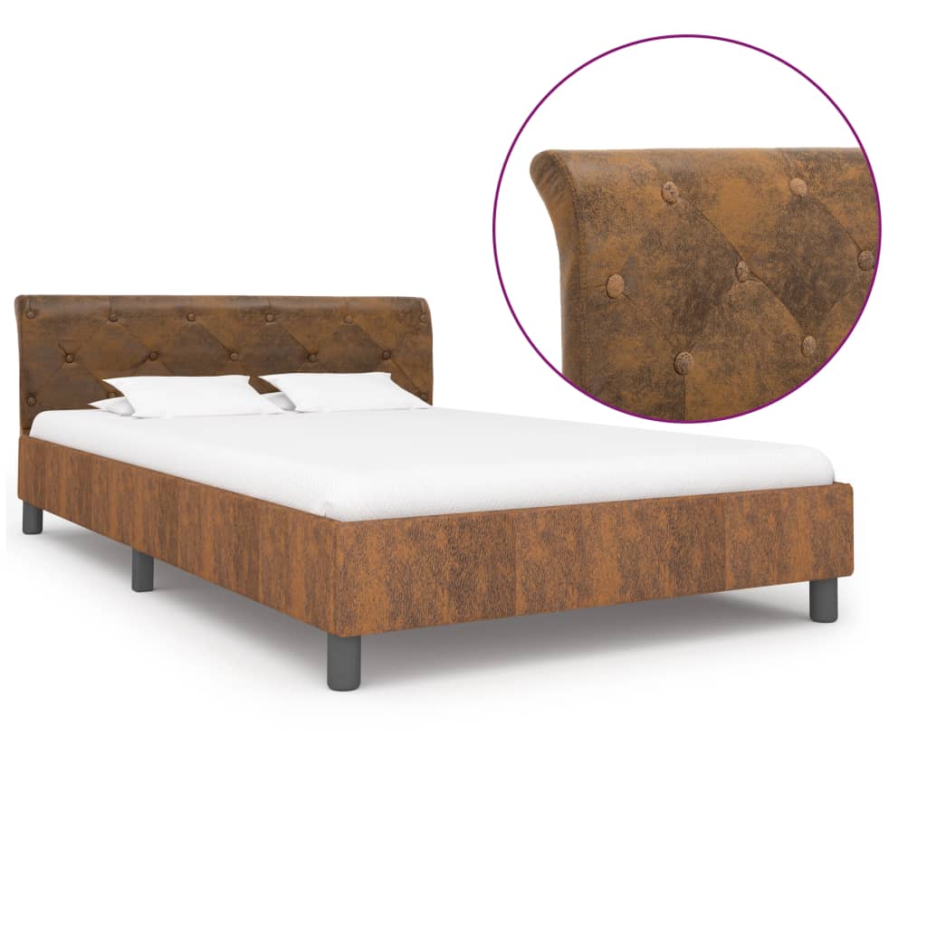 vidaXL Faux Leather Bed Frame White 90x200 cm
