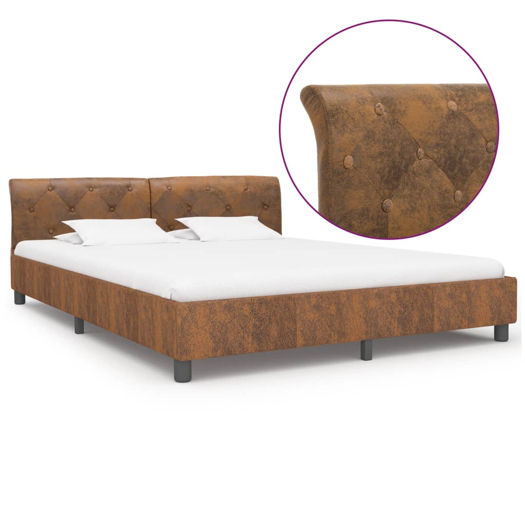 vidaXL Faux Leather Bed Frame White 90x200 cm