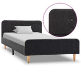 vidaXL Bed frame jute dark grey 90x200 cm