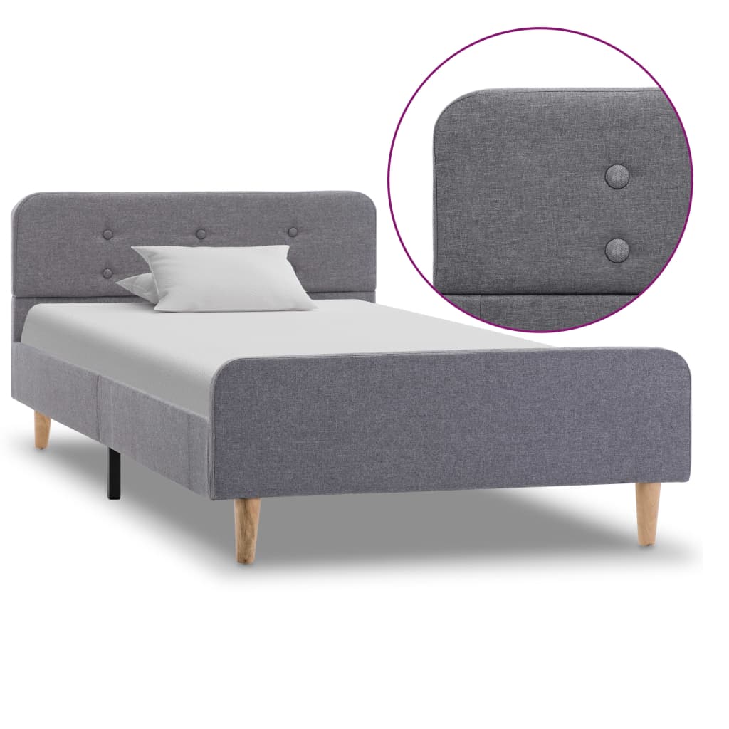 vidaXL Bed frame jute dark grey 90x200 cm