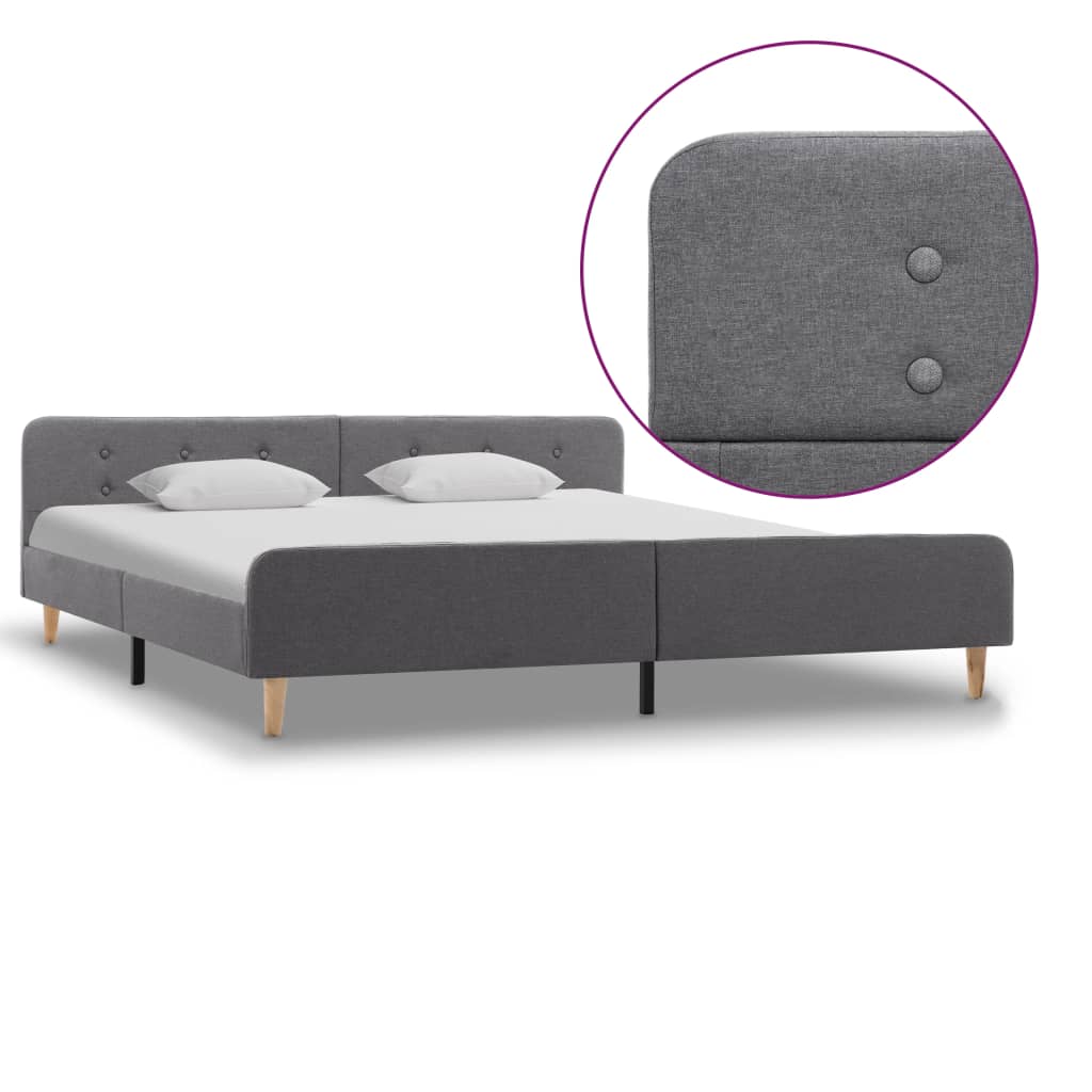 vidaXL Bed frame jute dark grey 90x200 cm