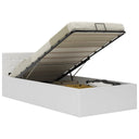 vidaXL Bedframe met opbergruimte hydraulisch kunstleer zwart 90x200 cm
