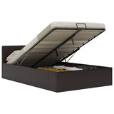 vidaXL Hydraulic Artificial Leather Storage Bed Frame Black 90x200 cm
