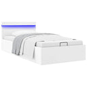 vidaXL Bedframe met opslag hydraulisch LED kunstleer zwart 90x200 cm