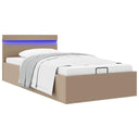 vidaXL Bedframe met opslag hydraulisch LED kunstleer zwart 90x200 cm