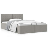 vidaXL Bed Frame with Hydraulic Storage Fabric Dark Grey 90x200 cm