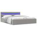 vidaXL Bedframe met opslag en LED stof donkergrijs 90x200 cm