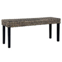 vidaXL Bankje 110 cm natuurlijk kubu rattan en massief mahoniehout wit