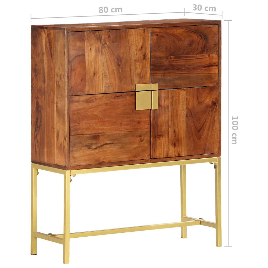 vidaXL Hoge kast 80x30x100 cm massief mangohout