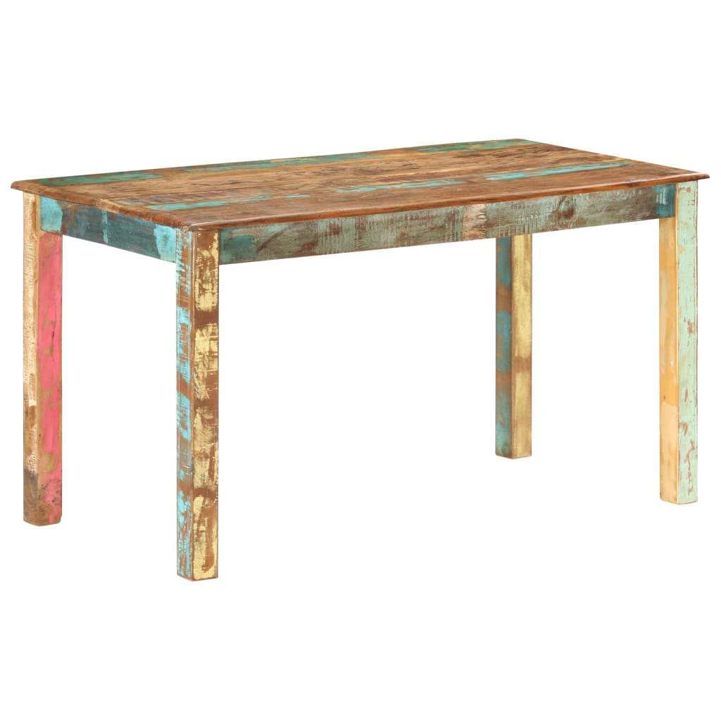 vidaXL Eettafel 140x70x76 cm massief gerecycled hout