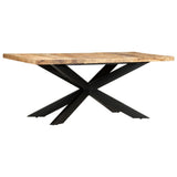 vidaXL Eettafel 180x90x76 cm massief ruw mangohout