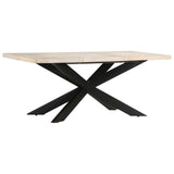 vidaXL Eettafel 180x90x76 cm massief ruw mangohout
