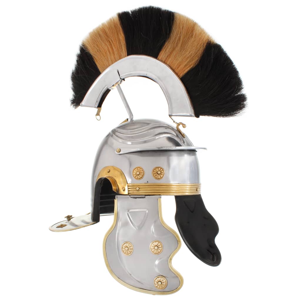 vidaXL Spiked Helmet Germanic replica LARP steel black