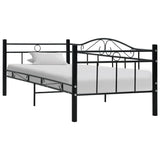 vidaXL Day Bed Metal Black 90x200 cm