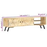 vidaXL Tv-meubel 140x30x40 cm massief mangohout