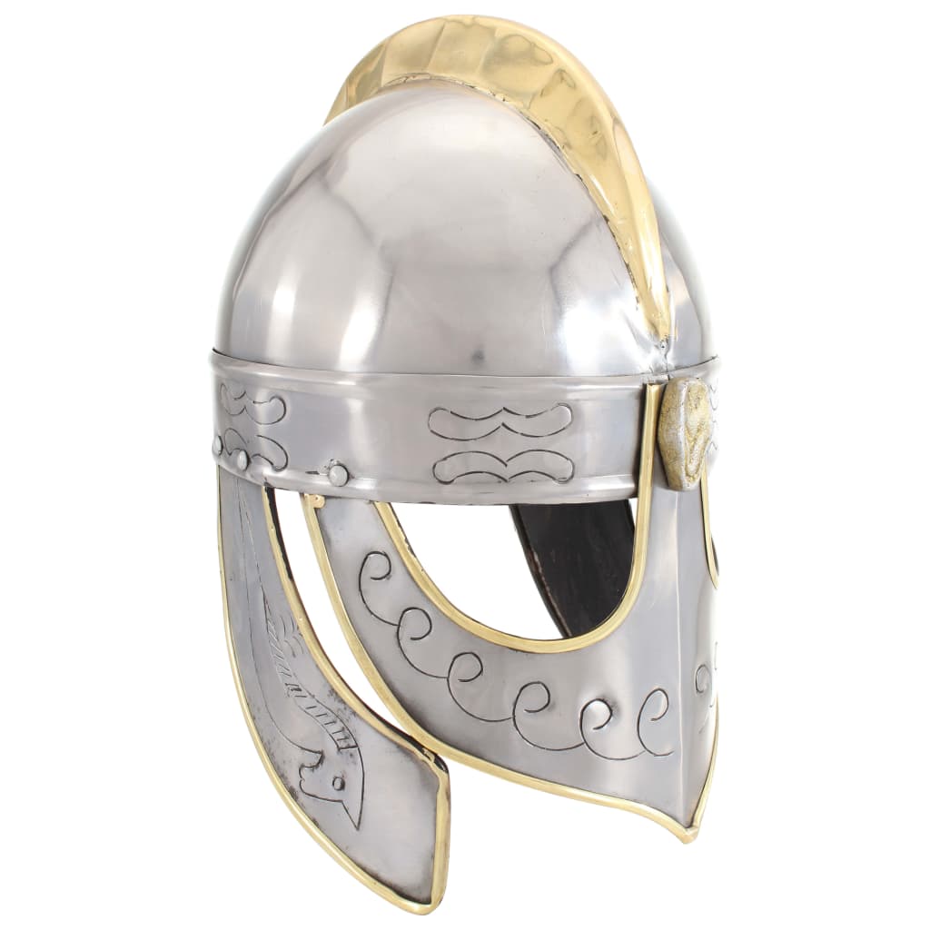 vidaXL Spiked Helmet Germanic replica LARP steel black