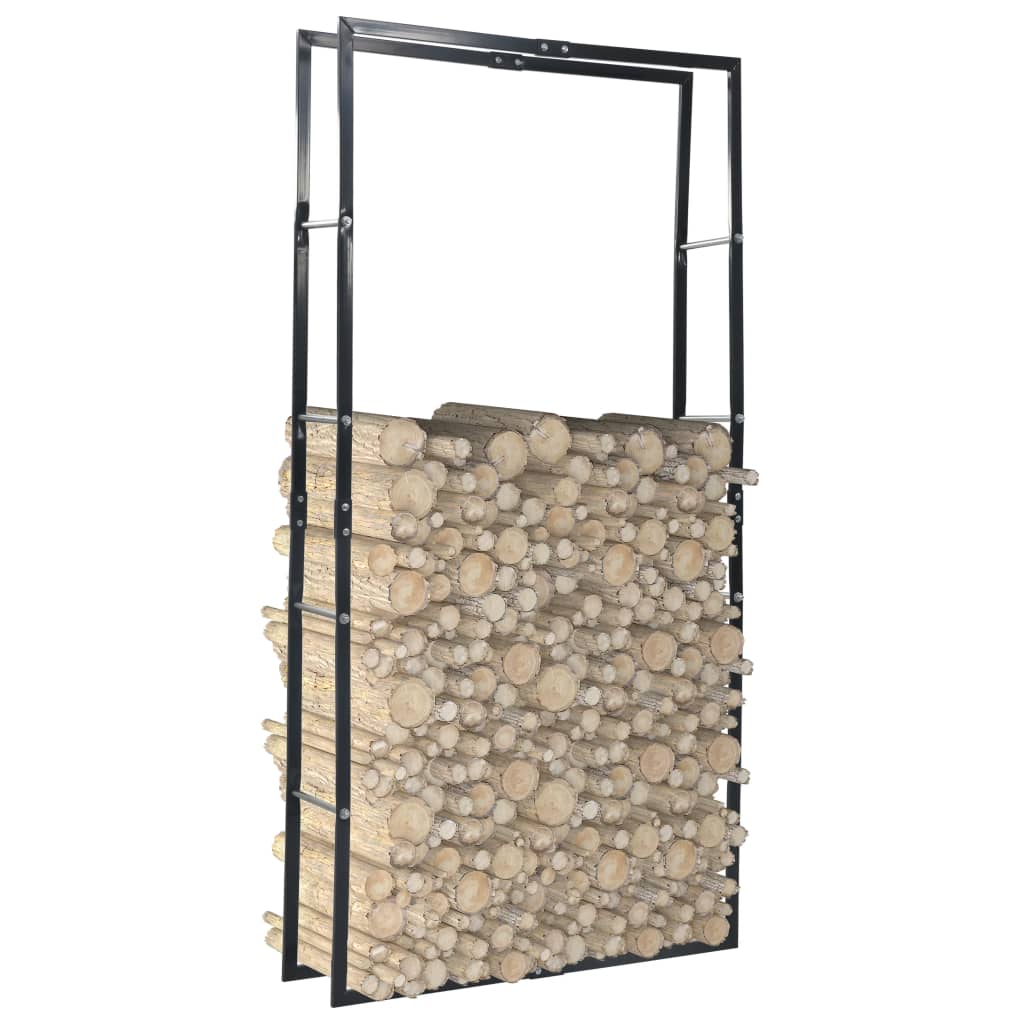 vidaXL Haardhoutrek 50x20x150 cm staal zwart