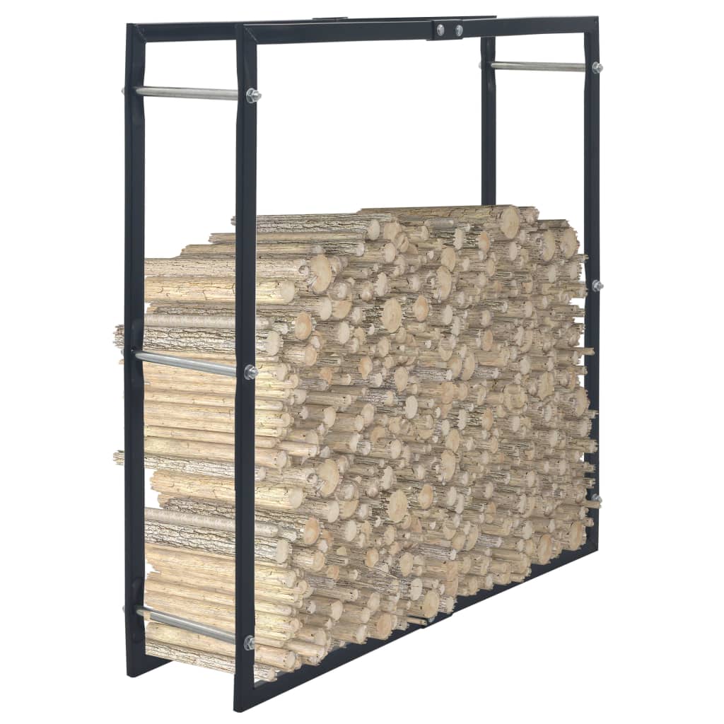 vidaXL Haardhoutrek 50x20x150 cm staal zwart